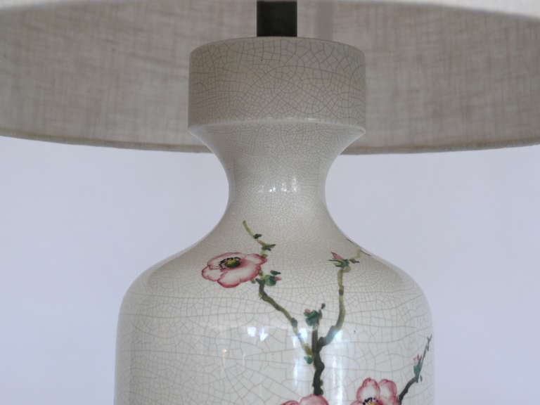 Ceramic Cherry Blossom Lamps by Marbro In Excellent Condition In Beverly Hills, CA
