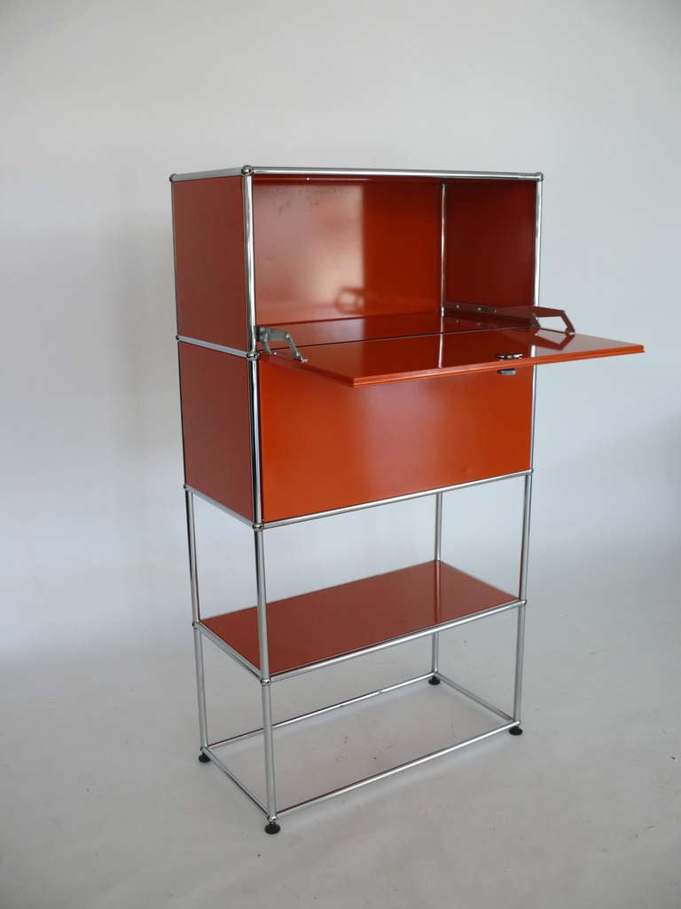 Mid-20th Century Red Fritz Haller Cabinet by Herman Miller