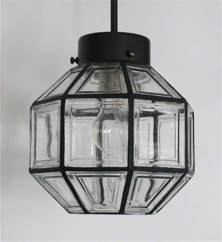 20th Century Iron and Glass Lantern Pendant For Sale