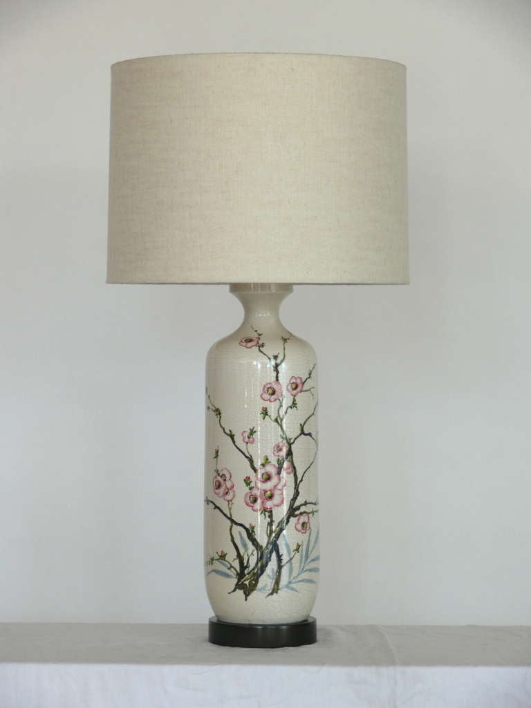 Ceramic Cherry Blossom Lamps by Marbro 3
