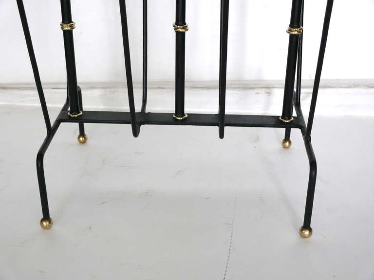 Brass Jacques Adnet Magazine Table