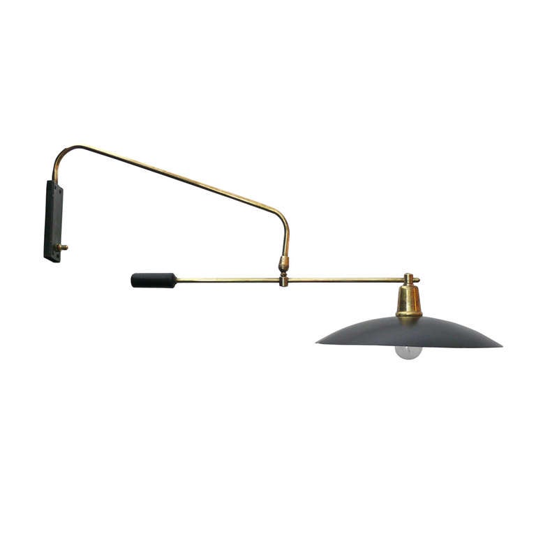 French Brass Articulating Counter Balance Light at 1stDibs