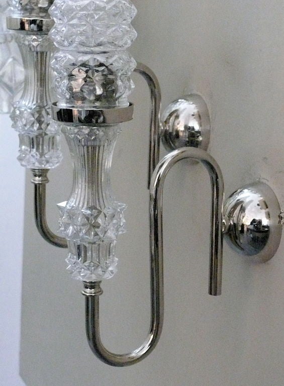 Italian Crystal Torchiere Sconces at 1stdibs