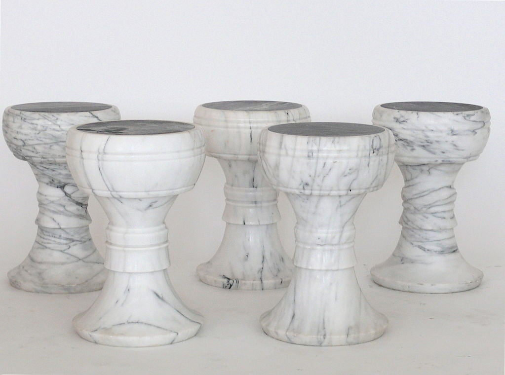 Carved Marble Garden Stools 5