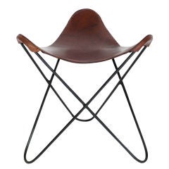 Vintage Leather Butterfly Saddle Stool