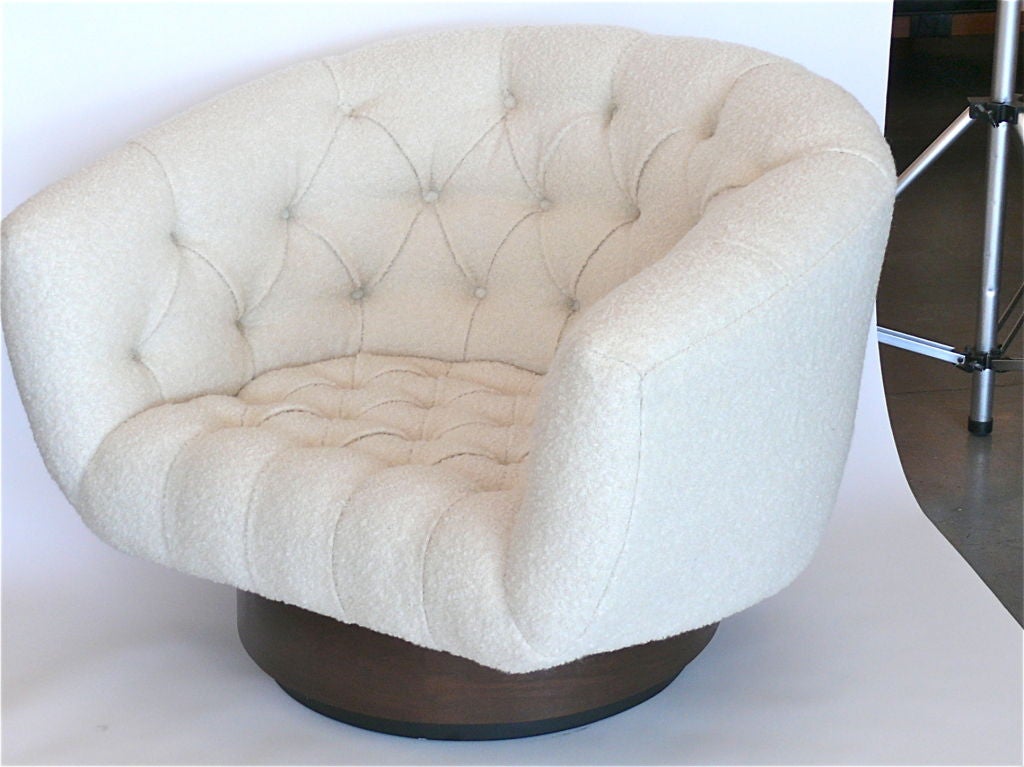 American Large Milo Baughman Style Swivel Chairs