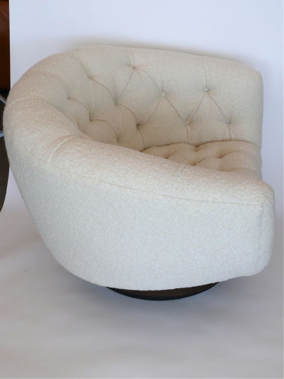 Large Milo Baughman Style Swivel Chairs 3