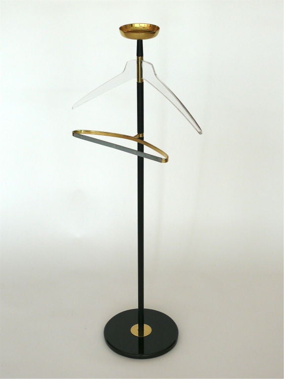Italian Lucite and Brass Valet