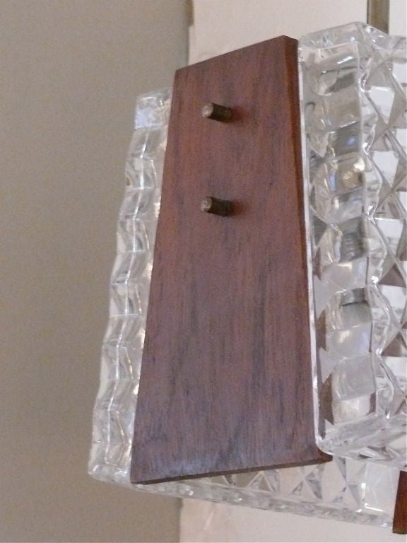 Crystal and Wood Pendant In Excellent Condition In Beverly Hills, CA