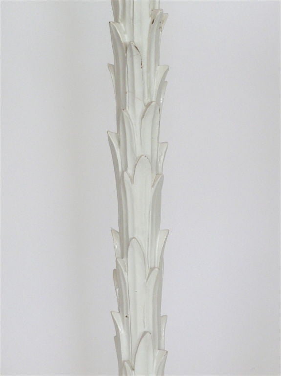 Wood Serge Roche Style Torchiere Floor Lamps