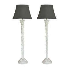 Serge Roche Style Torchiere Floor Lamps