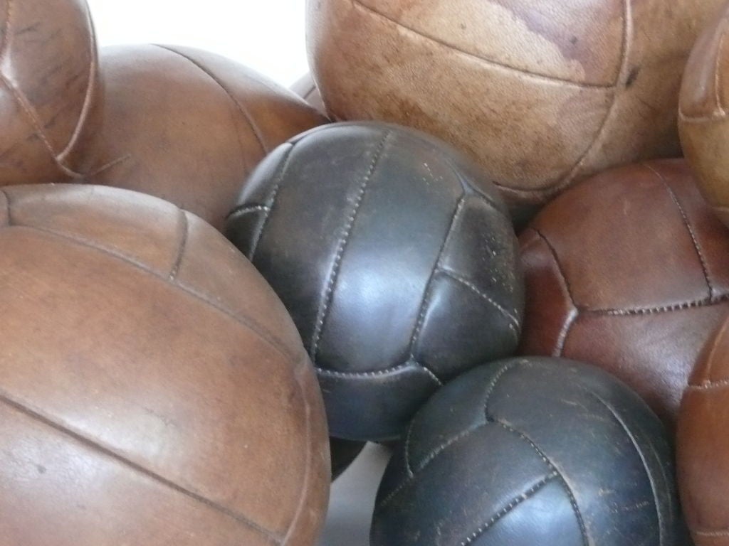20th Century Collection of Leather Medicine Balls
