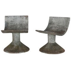 Vintage French Cast Concrete Chairs