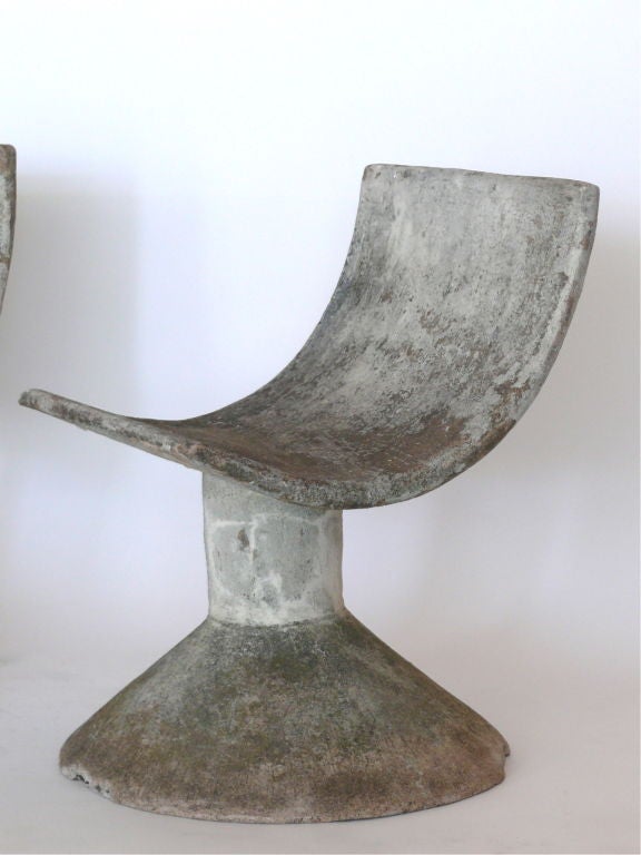 French Cast Concrete Chairs 1