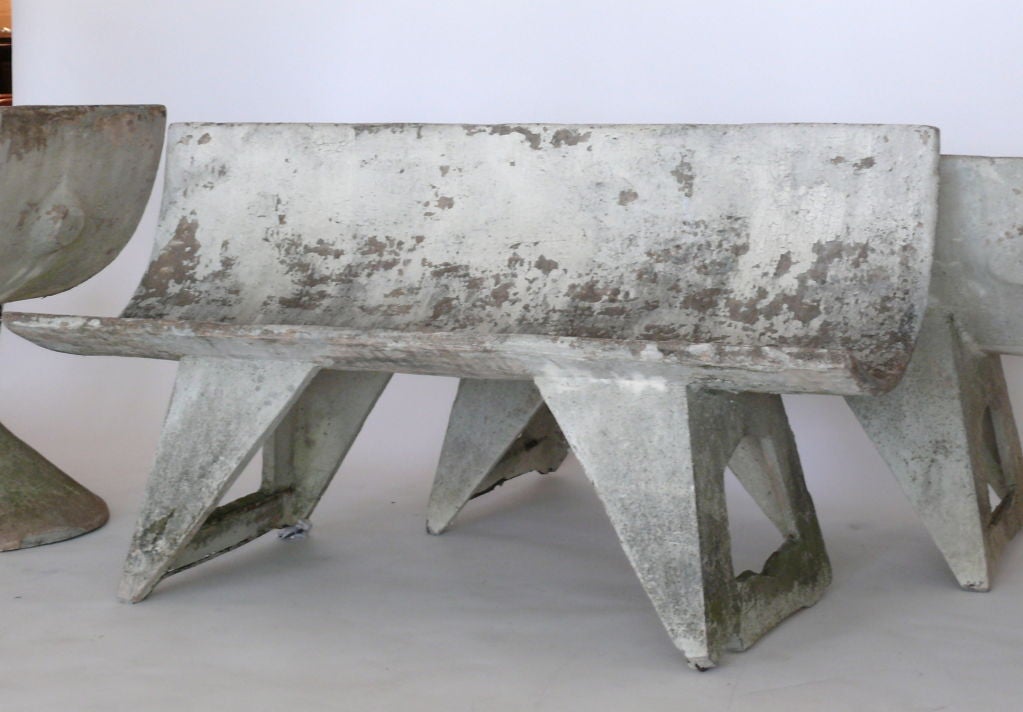 20th Century French Cast Concrete Bench