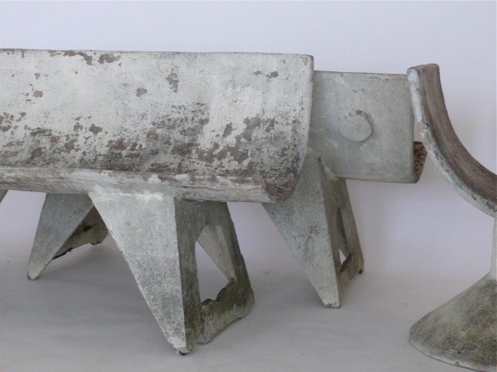 French Cast Concrete Bench 1
