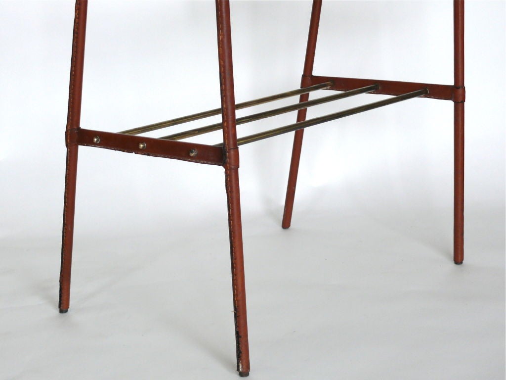 Jacques Adnet Leather End Table 1