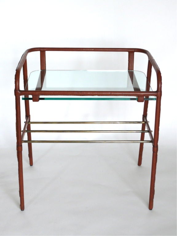 Jacques Adnet Leather End Table 2