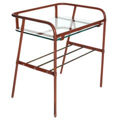Jacques Adnet Leather End Table