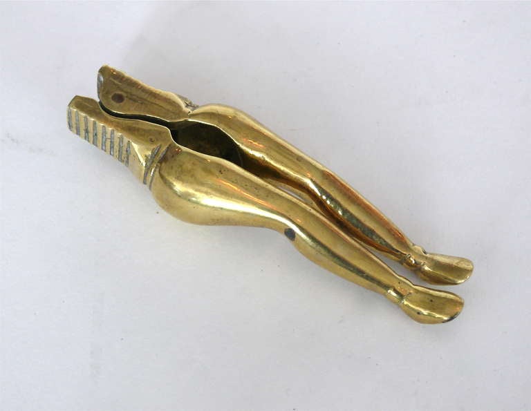 20th Century Solid Brass Ladies Legs Nutcracker