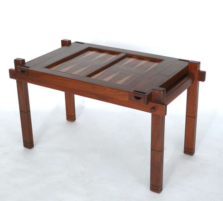 Walnut Wood Backgammon Table For Sale 2