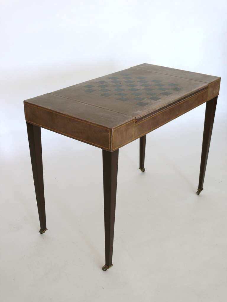Leather Backgammon and Chess Table