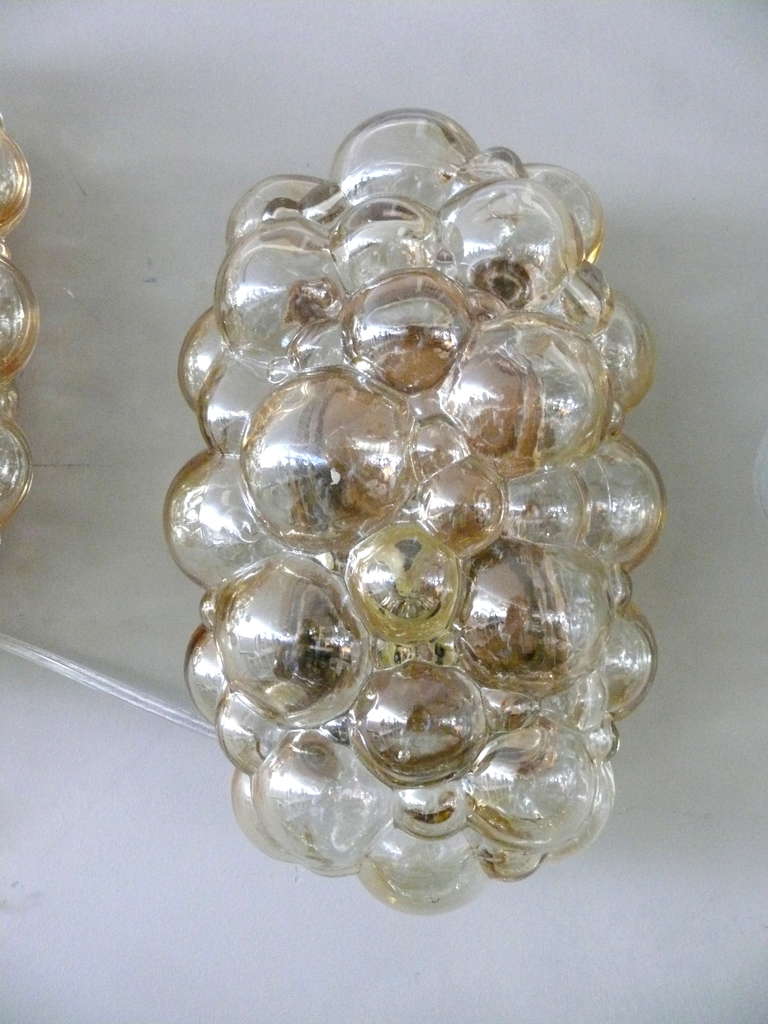 Glass Pair of Austrian Bubble Sconces