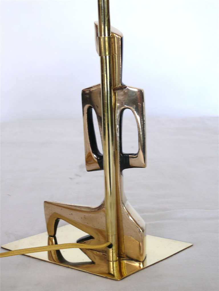 Solid Sculptural Brass Lamp 1