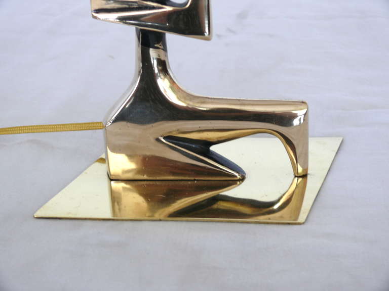Solid Sculptural Brass Lamp 2