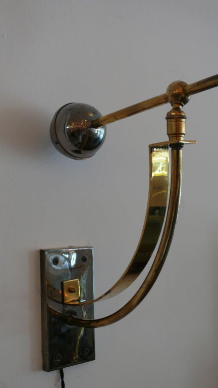 20th Century French Brass Articulating Counter Balance Light