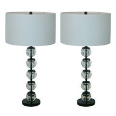 Vintage Glass Ball Table Lamps