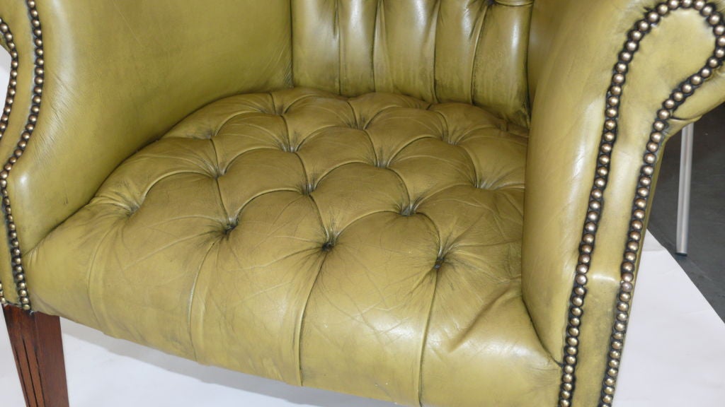 Curved Wingback Chair In Excellent Condition In Beverly Hills, CA