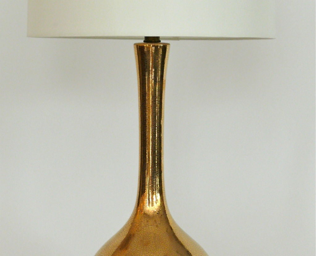 20th Century Gold Crackled Mercury Glass Lamps