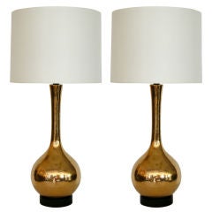 Gold Crackled Mercury Glass Lamps