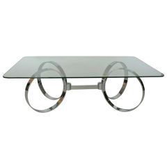 German Chrome Circle Coffee Table German Chrome Circle Coffee Table