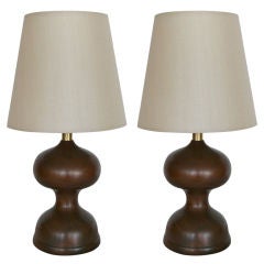Vintage Petite Myrtle Wood Table Lamps