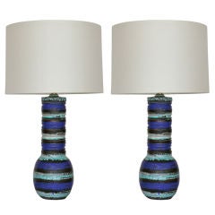 Fantoni Drip Glaze Ceramic Table Lamps