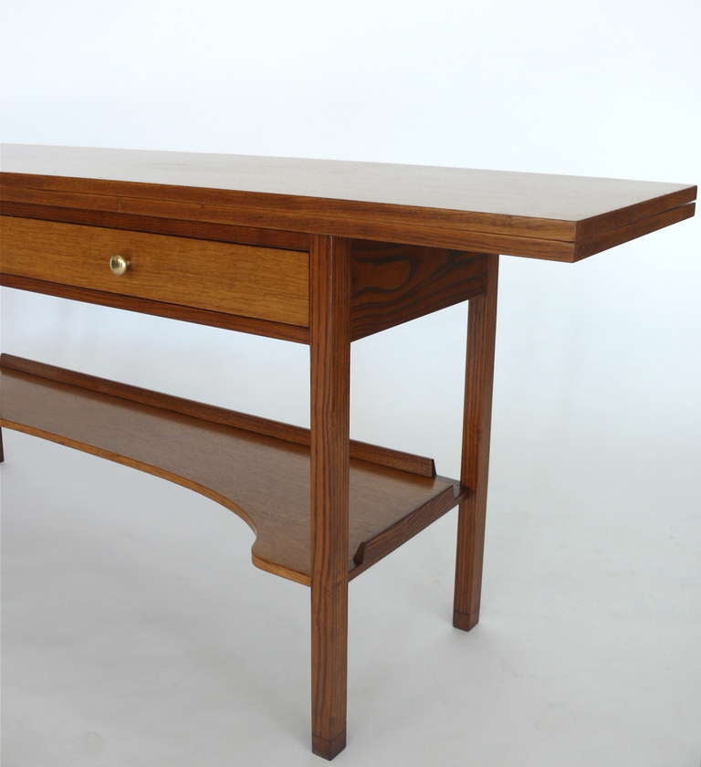 Flip Top Console/ Writing Table by Dunbar In Good Condition In Beverly Hills, CA