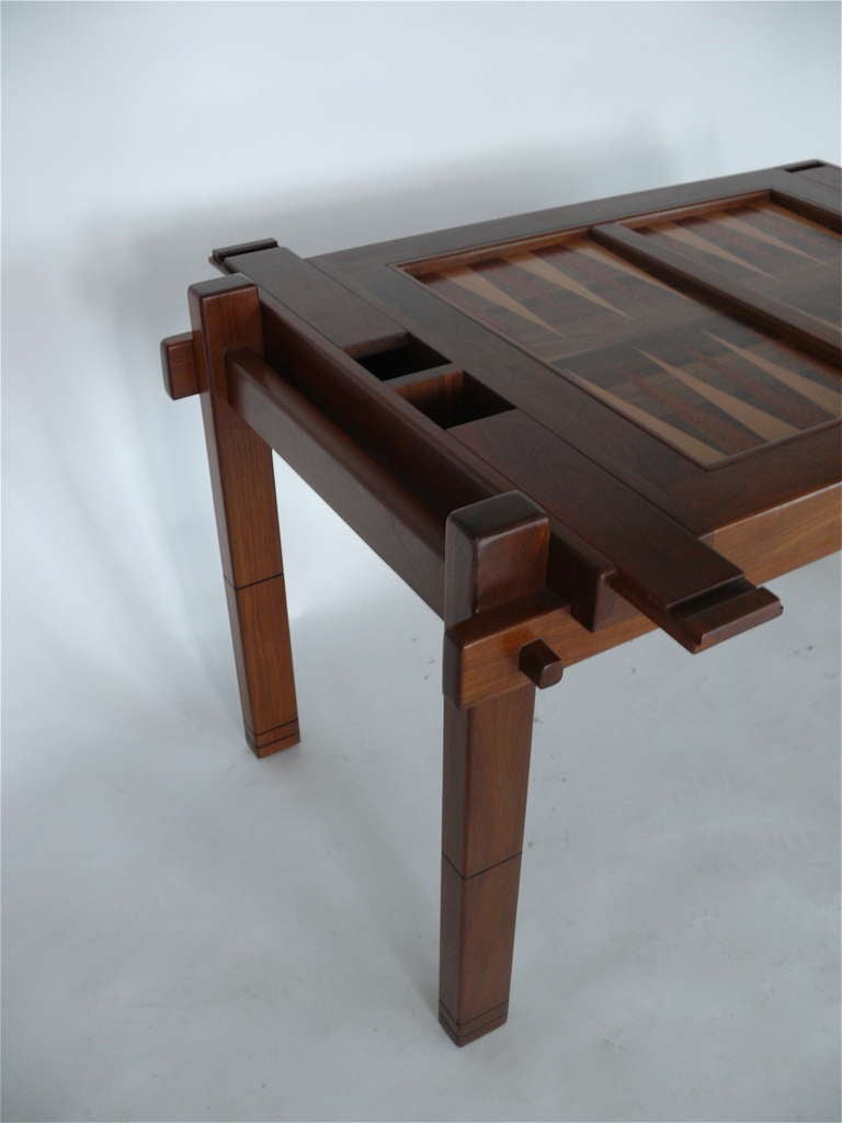 Walnut Wood Backgammon Table For Sale 1