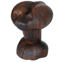 Carved Sculptural Wood Stool