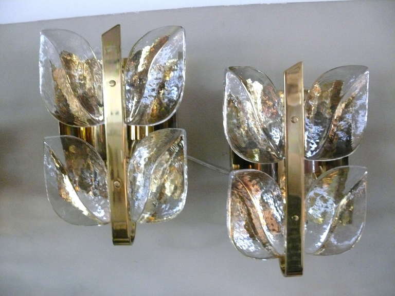 Pair of Kalmar Leaf Sconces 3