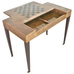 Leather Backgammon and Chess Table