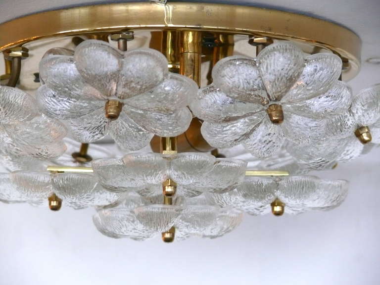 Flower Glass Flush Mount by Ernest Palme In Excellent Condition In Beverly Hills, CA