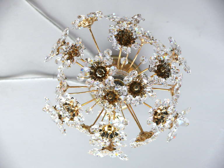 Mid-20th Century Italian Floral Crystal Pendant