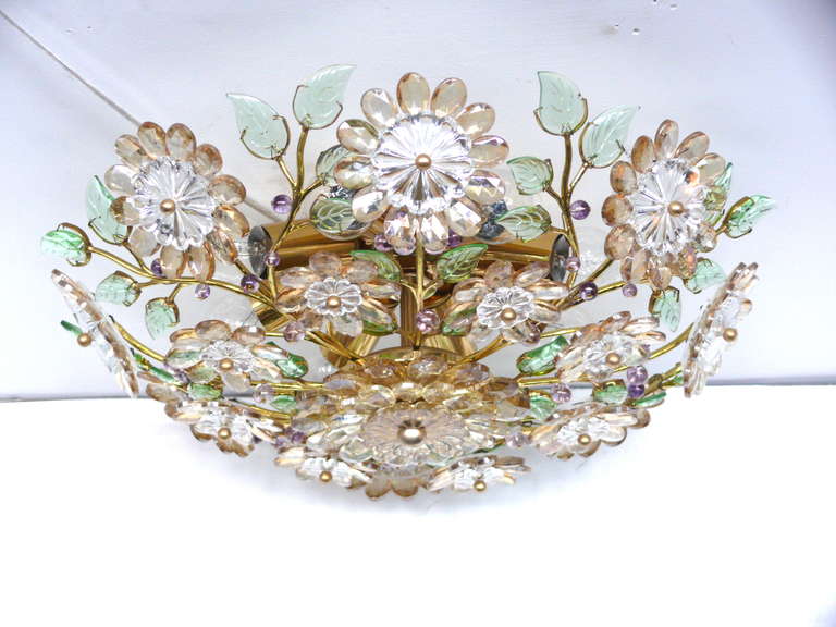 Italian Floral Crystal Flush Mount 3