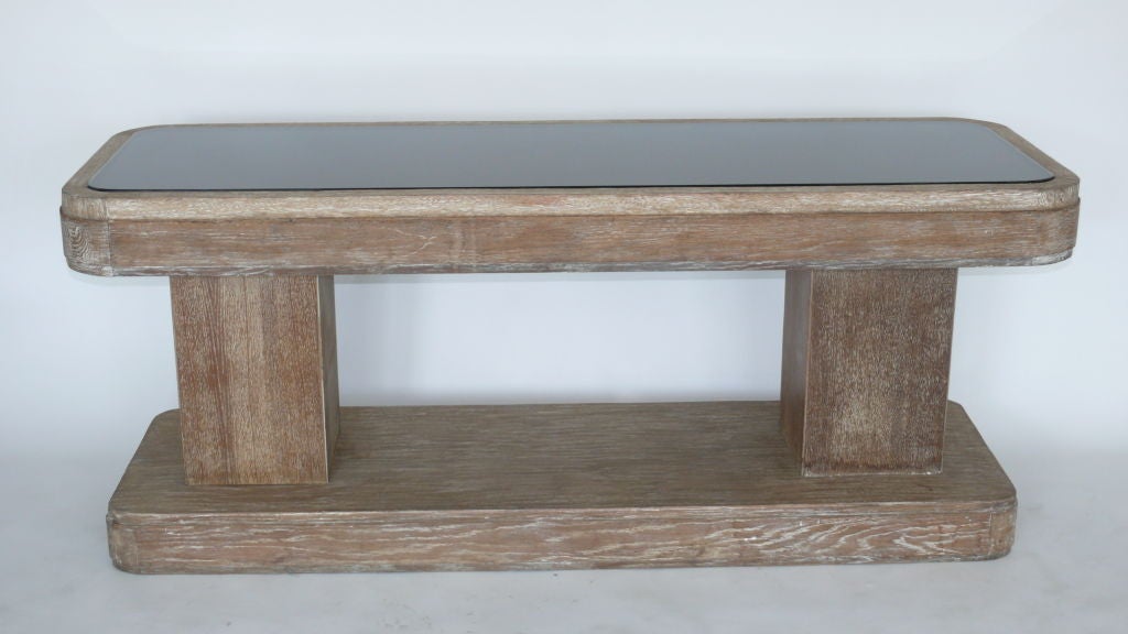Large Cerused Oak Work Table