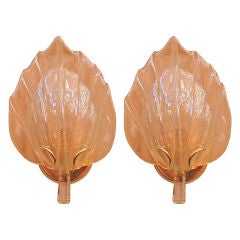 Austrian Glass Leaf Sconces