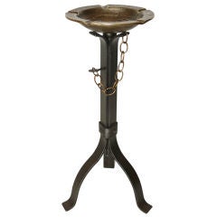French Brass and Iron Adjustable Ashtray Stand