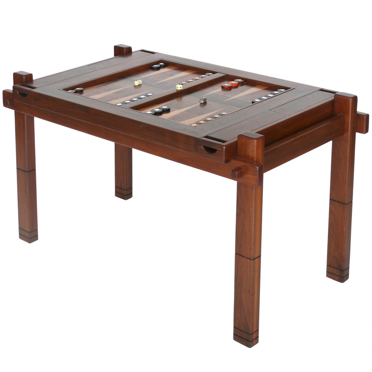 Table de backgammon en bois de noyer en vente