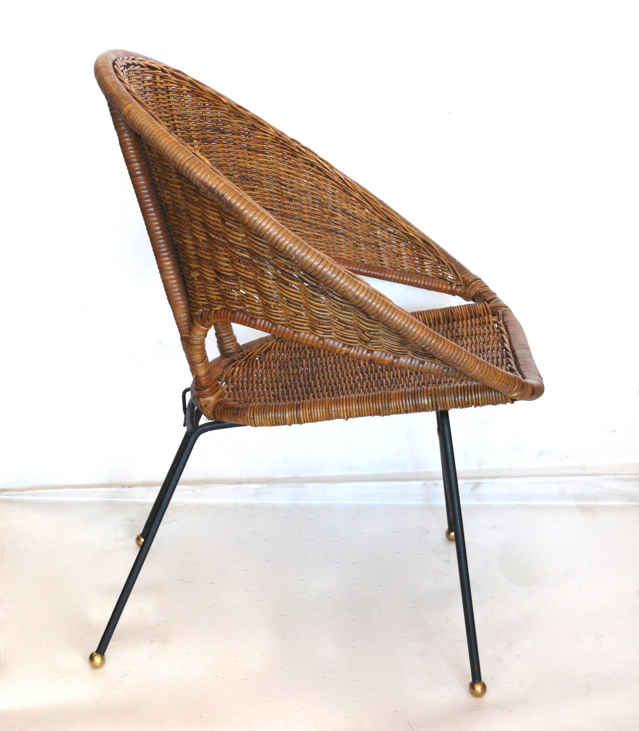 Mid-20th Century Sculptural Wicker and Rattan Chairs